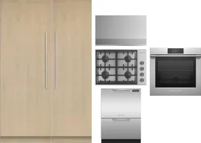 6 Piece Package Includes Refrigerator, Freezer, Cooktop, Wall Oven, Hood And Dishwasher